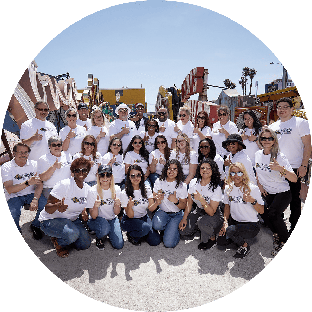 Employees at the neon museum